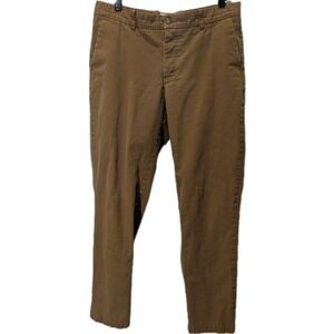 Fayettechill Men's Chino Dress Pants Jeans Dark Khaki Brown Size 34 Tapered Leg